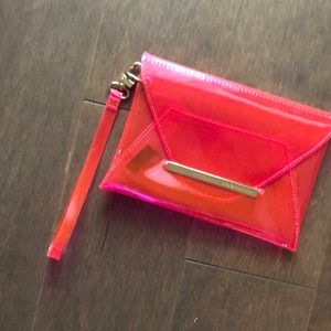 🎄 2/35$ BCBG neon pink clear clutch